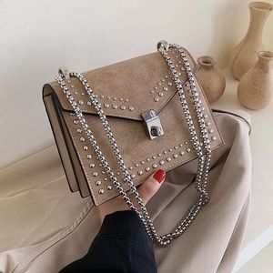 Suede chain luxury handbag